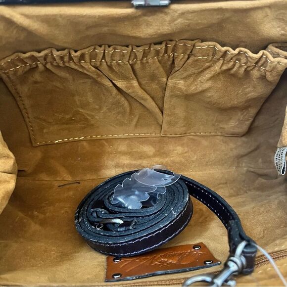 Patricia Nash Italian Python Crossbody/Clutch wth Smoke Chain and Leather Strap - Picture 3 of 8